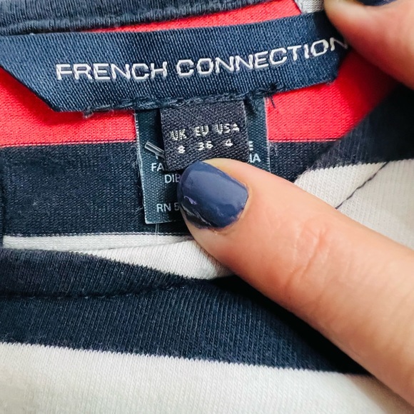 French Connection Mini Dress • Color Block/Striped • Keyhole Back • Sz 4 US - Picture 3 of 6
